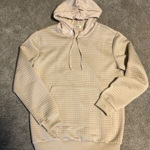 Coofandy Beige Waffle Hoodie Sweatshirt-Men's Size Medium